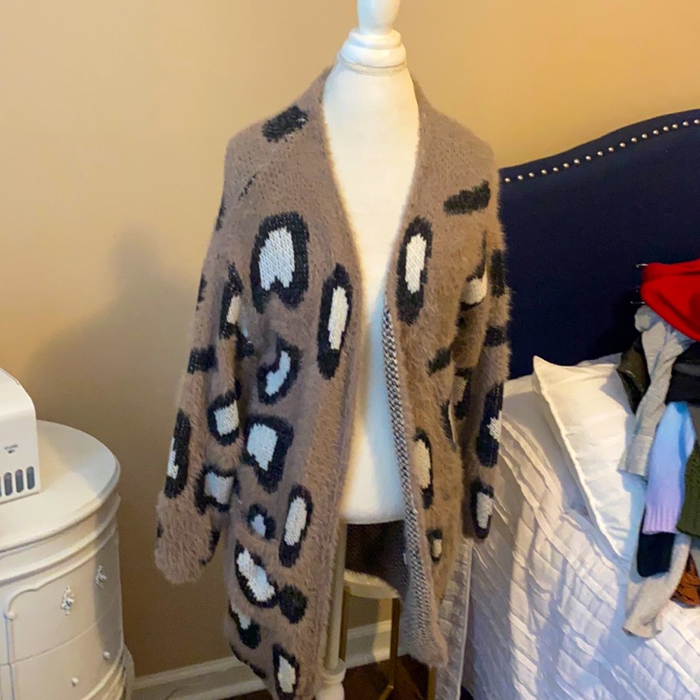 Leapard Open Cardigan oversized